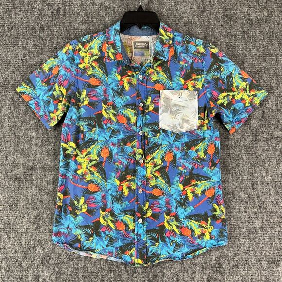 Modern Amusement Shirt Mens Medium Hawaiian Button-Down Camp Cabana Aloha Cotton - Picture 1 of 11